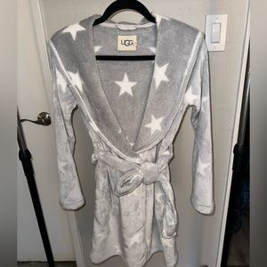 Ugg Miranda Fleece Robe in Grey with White Stars